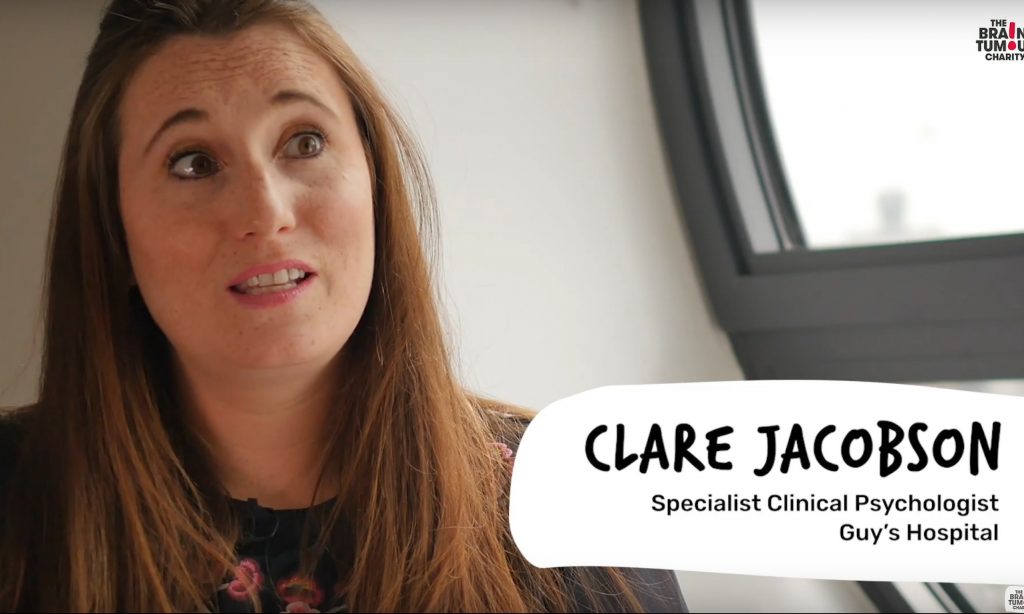 Specialist Clinical Psychologist Clare Jacobson talks straight to camera as she discusses the importance of looking after your mental health following a brain tumour diagnosis.