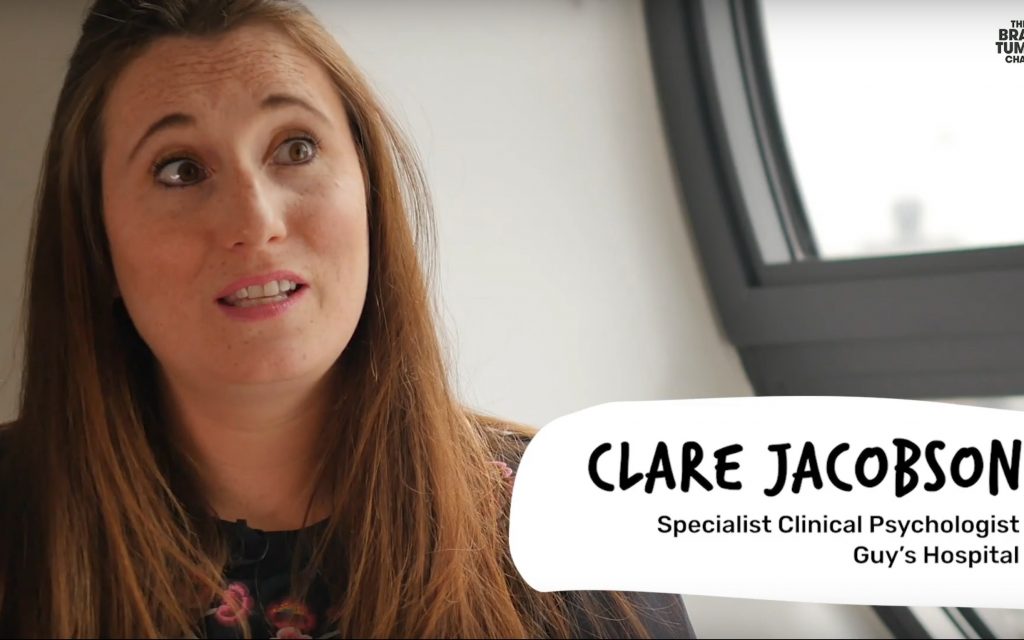 Specialist Clinical Psychologist Clare Jacobson talks straight to camera as she discusses the importance of looking after your mental health following a brain tumour diagnosis.