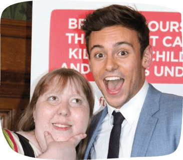 Katie photographed with Tom Daley